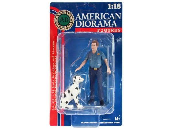 "Firefighters" Fire Dog Training Figures (Trainer and Dog) for 1/18 Scale Models by American Diorama #4