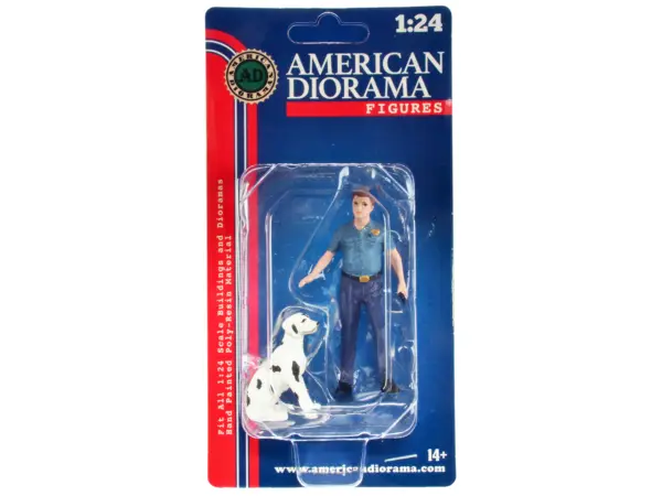 "Firefighters" Fire Dog Training Figures (Trainer and Dog) for 1/24 Scale Models by American Diorama #4