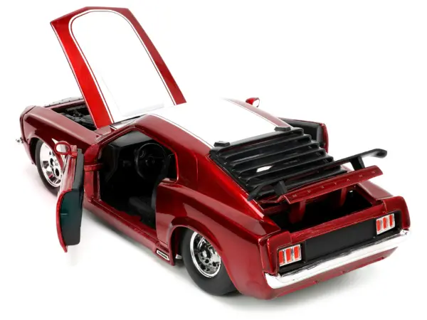 1970 Ford Mustang Boss 429 Candy Red with White Stripes "Super Boss" "Bigtime Muscle" Series 1/24 Diecast Model Car by Jada #3