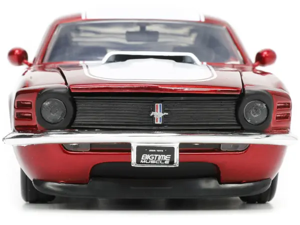 1970 Ford Mustang Boss 429 Candy Red with White Stripes "Super Boss" "Bigtime Muscle" Series 1/24 Diecast Model Car by Jada #4