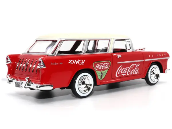 1955 Chevrolet Bel Air Nomad Red with White Top "Coca-Cola" 1/24 Diecast Model Car by Motor City Classics #3