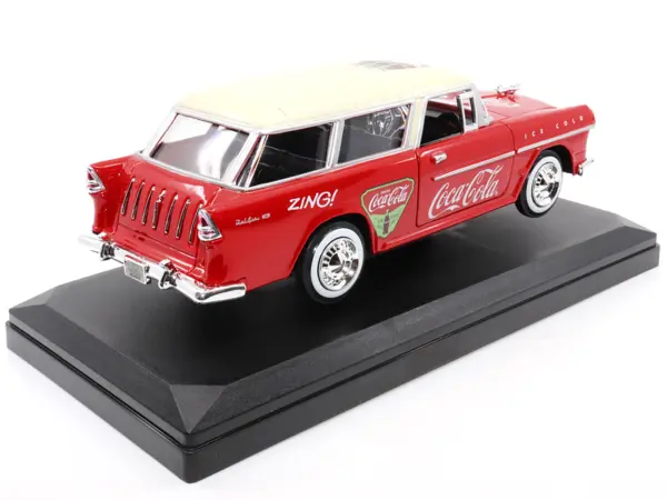 1955 Chevrolet Bel Air Nomad Red with White Top "Coca-Cola" 1/24 Diecast Model Car by Motor City Classics #5