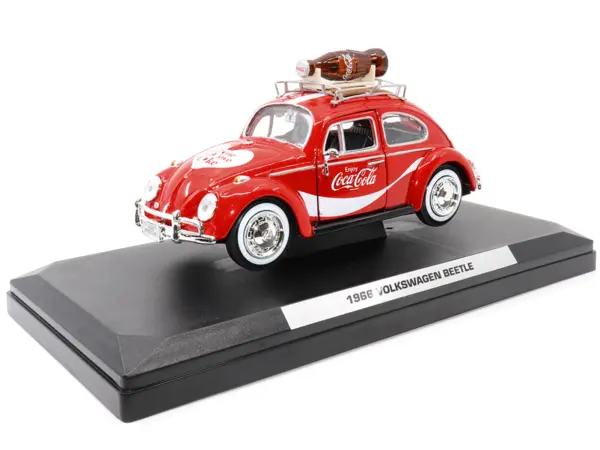 1966 Volkswagen Beetle Red "Enjoy Coca-Cola" with Roof Rack and Accessories 1/24 Diecast Model Car by Motor City Classics #5