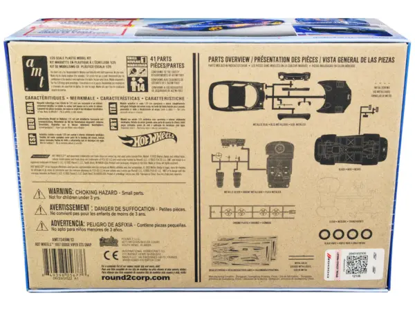 Skill 1 Snap Model Kit 1997 Dodge Viper GTS "Hot Wheels" 1/25 Scale Model by AMT #4