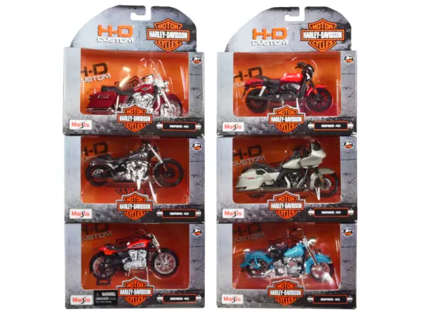 Harley-Davidson Motorcycles 6 piece Set Series 40 1/18 Diecast Models by Maisto #1