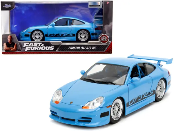 Porsche 911 GT3 RS Light Blue with Black Accents "Fast & Furious" Movie 1/24 Diecast Model Car by Jada #1