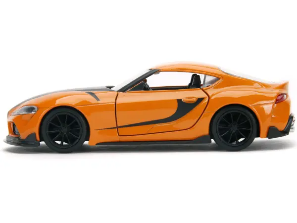 Han's Mazda RX-7 Orange Metallic and Matt Black and Toyota GR Supra Orange Metallic with Black Hood Set of 2 pieces "Fast & Furious" Series 1/32 Diecast Model Cars by Jada #5