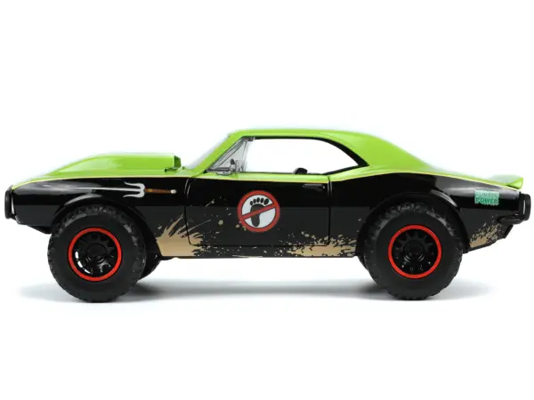 1967 Chevrolet Camaro Offroad Bright Green and Matt Black (Dirty Version) and Raphael Diecast Figure "Teenage Mutant Ninja Turtles" "Hollywood Rides" Series 1/24 Diecast Model Car by Jada #3