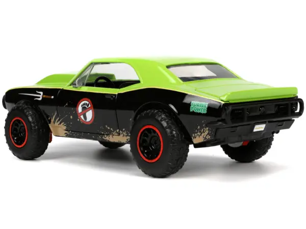1967 Chevrolet Camaro Offroad Bright Green and Matt Black (Dirty Version) and Raphael Diecast Figure "Teenage Mutant Ninja Turtles" "Hollywood Rides" Series 1/24 Diecast Model Car by Jada #5