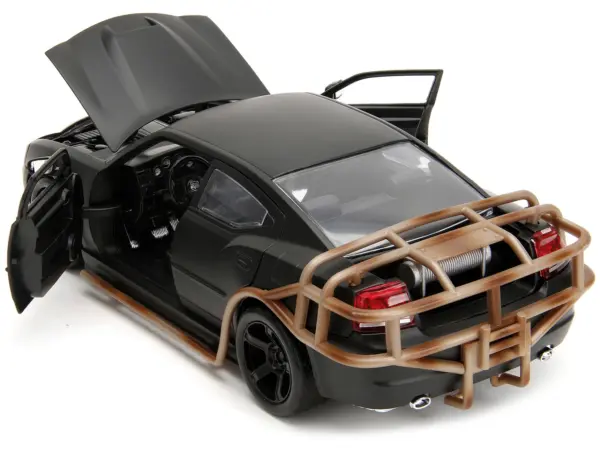 2006 Dodge Charger Matt Black with Outer Cage "Fast & Furious" Movie 1/24 Diecast Model Car by Jada #4
