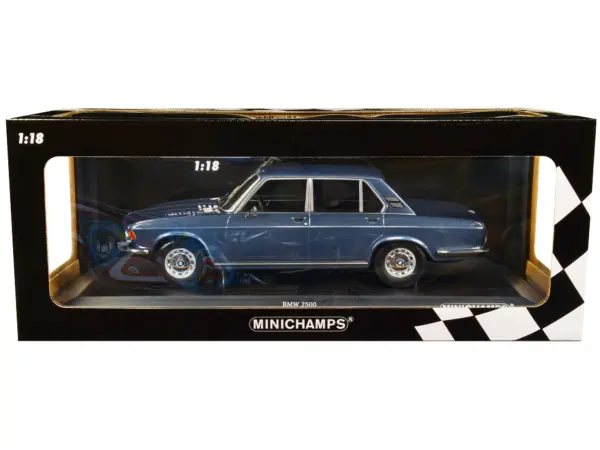 1968 BMW 2500 Blue Metallic Limited Edition to 504 pieces Worldwide 1/18 Diecast Model Car by Minichamps #1