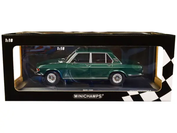 1968 BMW 2500 Green Metallic Limited Edition to 504 pieces Worldwide 1/18 Diecast Model Car by Minichamps #1
