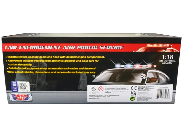 2001 Ford Crown Victoria Police Car Unmarked White "Custom Builder's Kit" Series 1/18 Diecast Model Car by Motormax #2