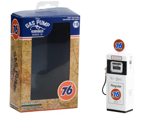 1951 Wayne 505 Gas Pump "Union 76 Regular Gasoline" "No Gas" White "Vintage Gas Pumps" Series 12 1/18 Diecast Model by Greenlight #2