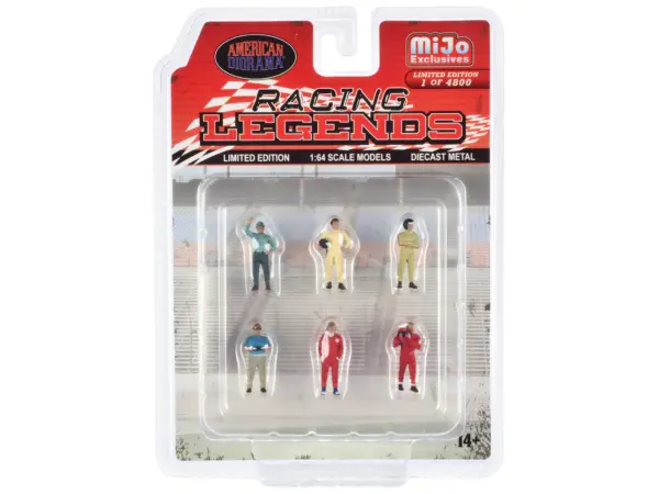 "Racing Legends" 6 piece Diecast Set (6 Driver Figures) Limited Edition to 4800 pieces Worldwide 1/64 Scale Models by American Diorama #1