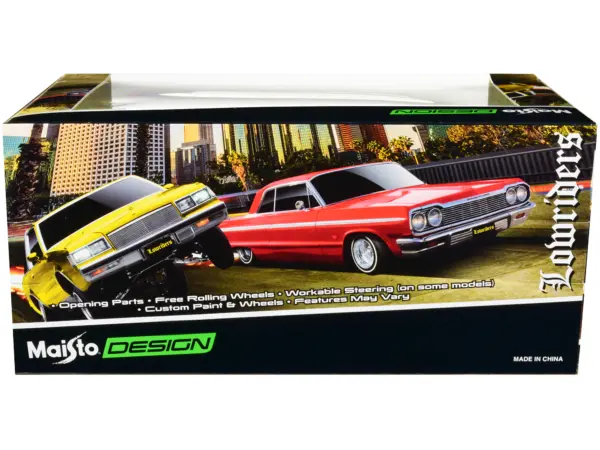 1965 Chevrolet El Camino Lowrider Gold Metallic with Graphics "Lowriders" Series 1/25 Diecast Model Car by Maisto #2