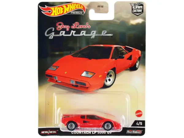 Lamborghini Countach LP 5000 QV Red "Jay Leno’s Garage" Diecast Model Car by Hot Wheels #1