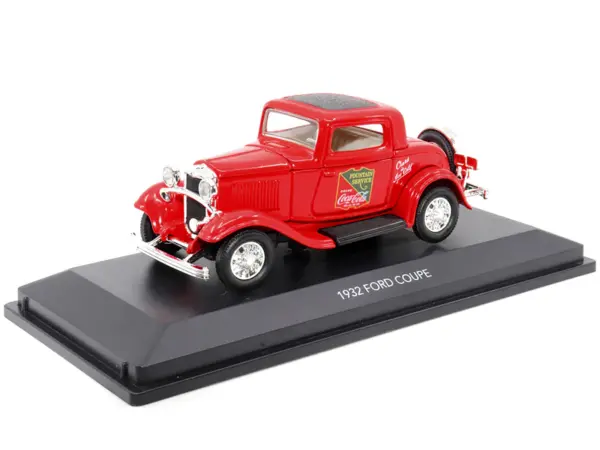 1932 Ford Coupe "Coca-Cola" Red with Black Top 1/43 Diecast Model Car by Motor City Classics #2