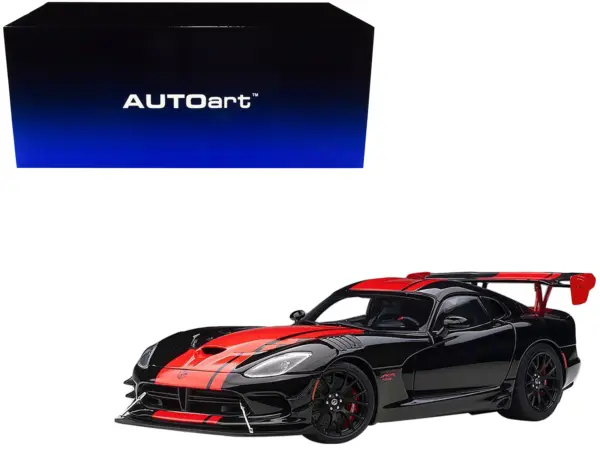 2017 Dodge Viper 1:28 Edition ACR Black with Red Stripes 1/18 Model Car by Autoart #1