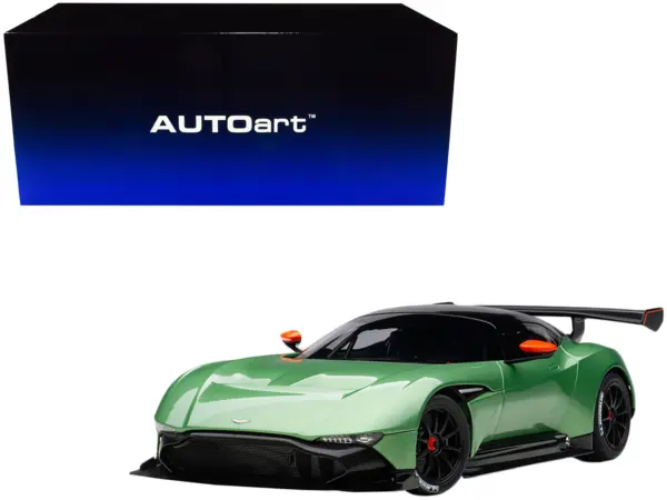 Aston Martin Vulcan Apple Tree Green Metallic with Orange Accents and Carbon Top 1/18 Model Car by Autoart #1