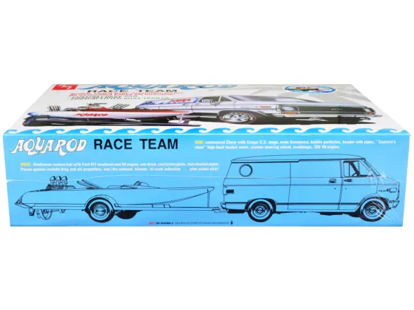 Skill 2 Model Kit Chevrolet Custom Van with Drag/Ski Boat and Trailer "Aqua Rod Race Team" 1/25 Scale Model by AMT #3