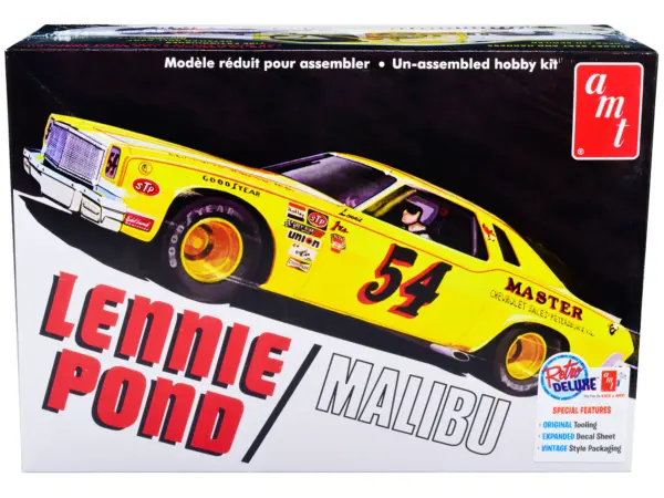 Skill 2 Model Kit 1974 Chevrolet Malibu Stock Car #54 Lennie Pond 1/25 Scale Model by AMT #1