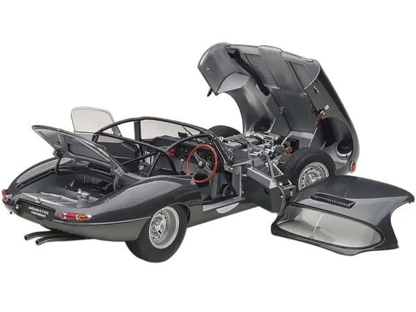 Jaguar Lightweight E Type Roadster RHD (Right Hand Drive) Dark Gray 1/18 Model Car by Autoart #2