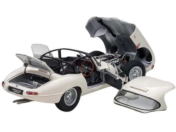 Jaguar Lightweight E Type Roadster RHD (Right Hand Drive) White 1/18 Model Car by Autoart #2