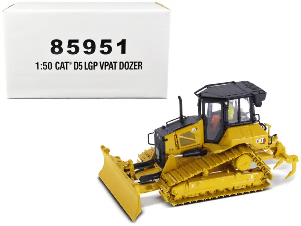 CAT Caterpillar D5 LGP VPAT Track Type Tractor Dozer Yellow with Operator "High Line" Series 1/50 Diecast Model by Diecast Masters #1