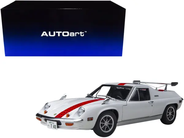 Lotus Europa Special White with Red Stripe and Graphics "The Circuit Wolf" 1/18 Model Car by Autoart #1