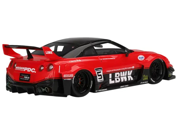 Nissan 35GT-RR Ver.1 LB-Silhouette Works GT #5 RHD (Right Hand Drive) LBWK Red and Black 1/18 Model Car by Top Speed #4