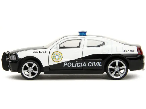 2006 Dodge Charger Police Black and White "Policia Civil" "Fast & Furious" Series 1/32 Diecast Model Car by Jada #3