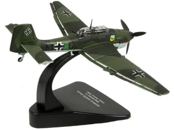 Junkers Ju 87B "Stuka Stab" Dive Bomber Plane III/StG 77 Caen France (1940) "Oxford Aviation" Series 1/72 Diecast Model Airplane by Oxford Diecast #2