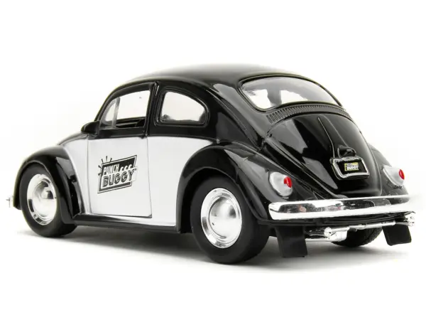 1959 Volkswagen Beetle "Punch Buggy" Black and White and Boxing Gloves Accessory "Punch Buggy" Series 1/32 Diecast Model Car by Jada #5