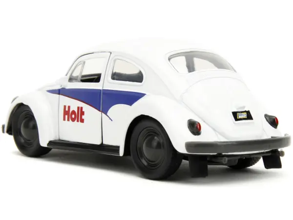 1959 Volkswagen Beetle "Holt" White with Blue Graphics and Boxing Gloves Accessory "Punch Buggy" Series 1/32 Diecast Model Car by Jada #5