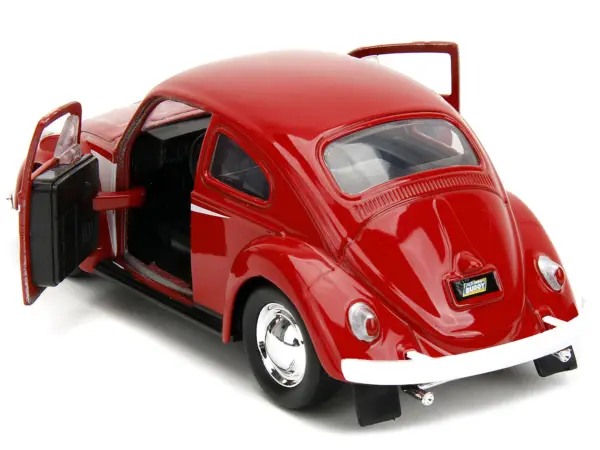 1959 Volkswagen Beetle Red with White Graphics and Boxing Gloves Accessory "Punch Buggy" Series 1/32 Diecast Model Car by Jada #4