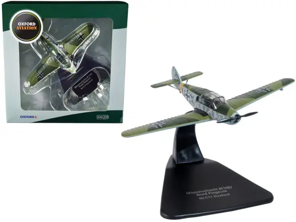 Messerschmitt Bf 108/Nord Pingouin War Plane NJ-C11 Duxford "Oxford Aviation" Series 1/72 Diecast Model Airplane by Oxford Diecast #1