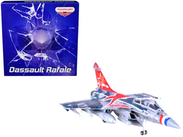 Dassault Rafale C Fighter Jet "Regiment de Chasse 2/30 Normandie-Niemen" 75th Anniversary Edition with Missile Accessories "Panzerkampf Wing" Series 1/72 Scale Model by Panzerkampf #1