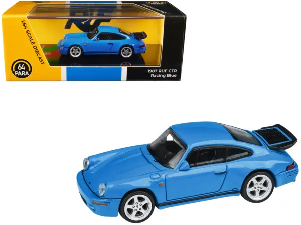 1987 RUF CTR Racing Blue 1/64 Diecast Model Car by Paragon Models #1