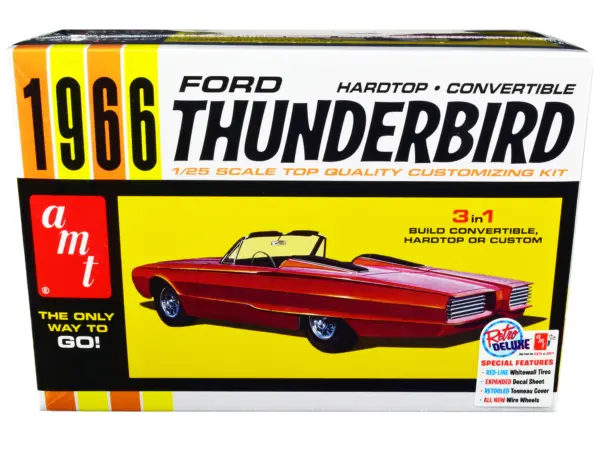 Skill 2 Model Kit 1966 Ford Thunderbird Hardtop/Convertible 3-in-1 Kit 1/25 Scale Model by AMT #1