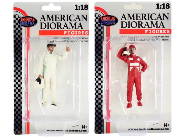 "Racing Legends" 2000's Figures A and B Set of 2 for 1/18 Scale Models by American Diorama #4