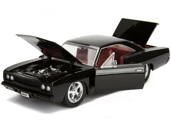1970 Plymouth Road Runner 440 Black with Red Interior "Bigtime Muscle" Series 1/24 Diecast Model Car by Jada #2