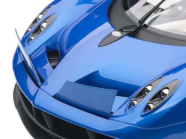 Pagani Huayra Metallic Blue with Black Top and Silver Wheels 1/12 Model Car by Autoart #2