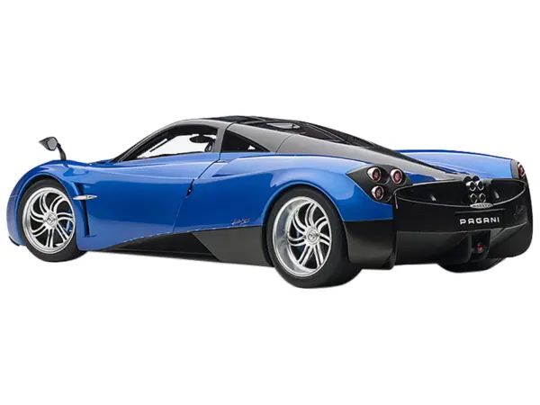 Pagani Huayra Metallic Blue with Black Top and Silver Wheels 1/12 Model Car by Autoart #5