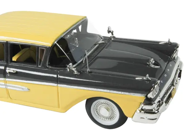 1958 Ford Fairlane 4 Door Gunmetal Gray and Pastel Yellow Limited Edition to 240 pieces Worldwide 1/43 Model Car by Goldvarg Collection #2