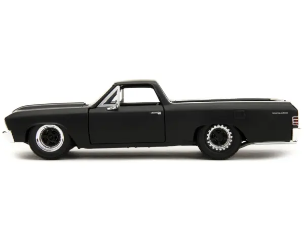 1967 Chevrolet El Camino Matt Black "Fast & Furious" Series 1/24 Diecast Model Car by Jada #3
