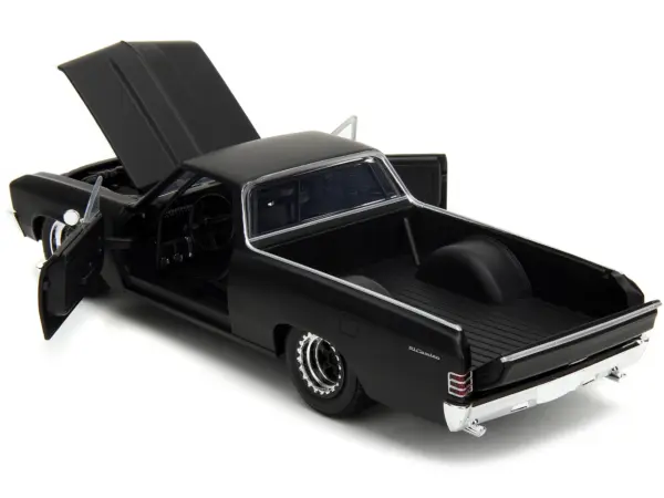1967 Chevrolet El Camino Matt Black "Fast & Furious" Series 1/24 Diecast Model Car by Jada #4