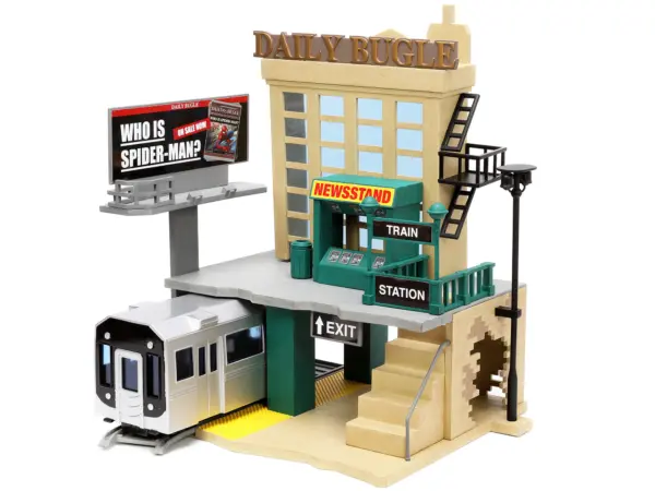 "Daily Bugle" and Subway Diorama Set with Spider-Man and J. Jonah Jameson Diecast Figures "Marvel's Spider-Man" "Nano Scene" Series Models by Jada #3