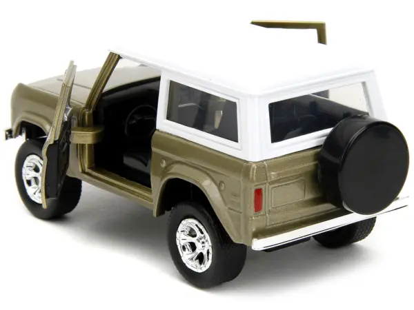 1973 Ford Bronco Gold Metallic with White Top and Groot Diecast Figure "Guardians of the Galaxy" "Marvel" Series 1/32 Diecast Model Car by Jada #3