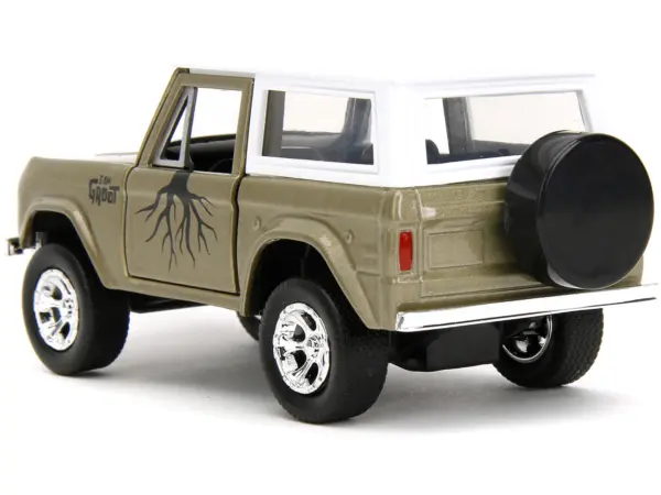 1973 Ford Bronco Gold Metallic with White Top and Groot Diecast Figure "Guardians of the Galaxy" "Marvel" Series 1/32 Diecast Model Car by Jada #4